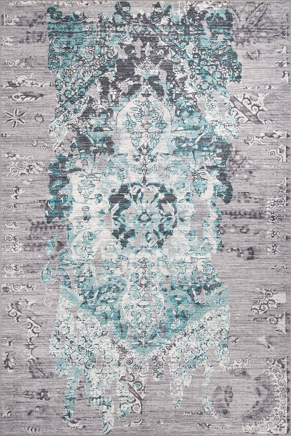 Outlet 230x330 Fusion Modern Dokuma Taban Dekoratif Yeşil Halı AL-198 - 1