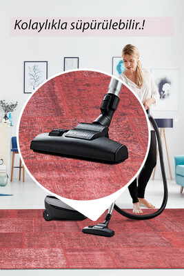 Outlet 230x330 Jazz Patchwork Desenli Dokuma Taban Dekoratif Kırmızı Halı AL-164 - 7