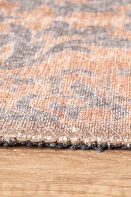 Outlet 250x250 Kare Blues Vintage Desenli Dokuma Taban Dekoratif Kahverengi Halı AL-318 - 7