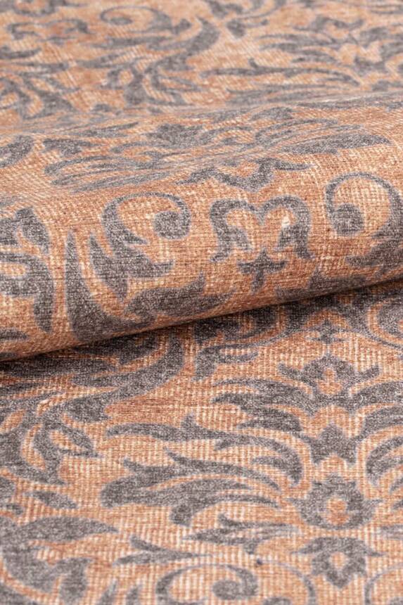 Outlet 250x250 Kare Blues Vintage Desenli Dokuma Taban Dekoratif Kahverengi Halı AL-318 - 6