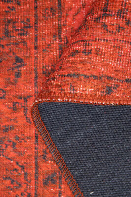 Outlet 250x250 Folk Vintage Desenli Dokuma Taban Dekoratif Kırmızı Halı BA-50 - 4