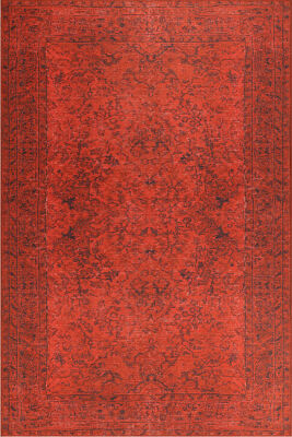 Outlet 250x250 Folk Vintage Desenli Dokuma Taban Dekoratif Kırmızı Halı BA-50 - 2