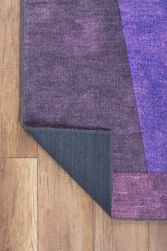 Outlet 250x250 Kare Ada Gönül Şönil Dokuma Pamuk Polyester Mor Halı AL-359 - 4