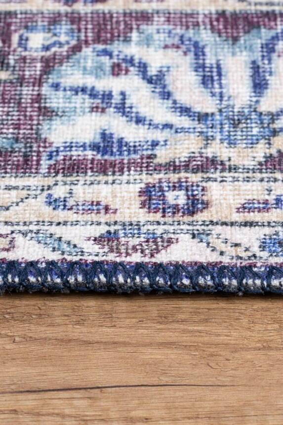 Outlet 250x250 Kare Blues Vintage Desenli Dokuma Taban Dekoratif Lacivert Halı AL-249 - 6