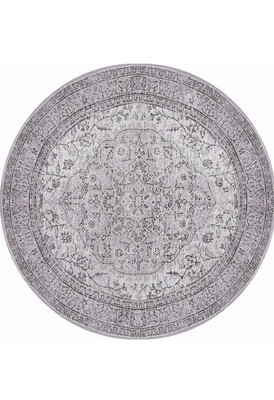 Outlet 250x250 Kare Dorian Eskitme Desenli Dokuma Taban Dekoratif Gri Halı AL-97 - 9