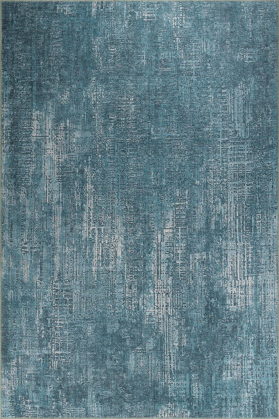 Outlet 250x250 Kare Folk Modern Dokuma Taban Dekoratif Mavi Halı BA-47 - 2