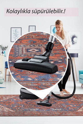 Outlet 250x250 Kare Folk Vintage Desenli Dokuma Taban Dekoratif Renkli Halı BA-20 - 7