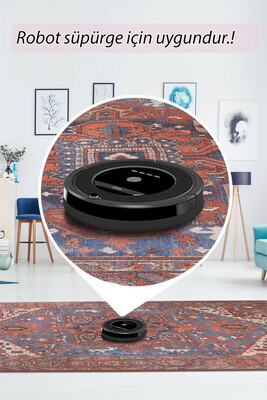 Outlet 250x250 Kare Folk Vintage Desenli Dokuma Taban Dekoratif Renkli Halı BA-20 - 6