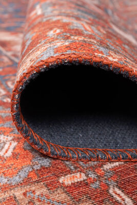Outlet 250x250 Kare Folk Vintage Desenli Dokuma Taban Dekoratif Renkli Halı BA-20 - 5