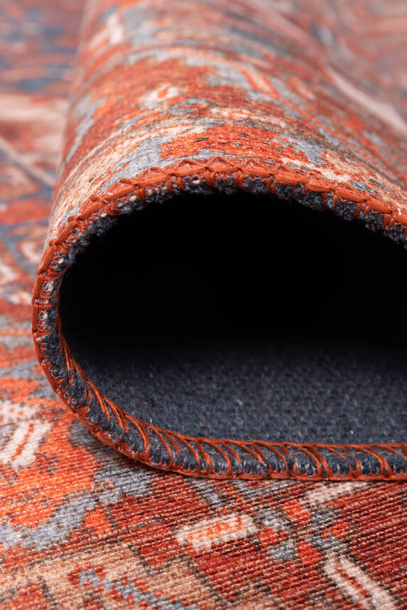 Outlet 250x250 Kare Folk Vintage Desenli Dokuma Taban Dekoratif Renkli Halı BA-20 - 5