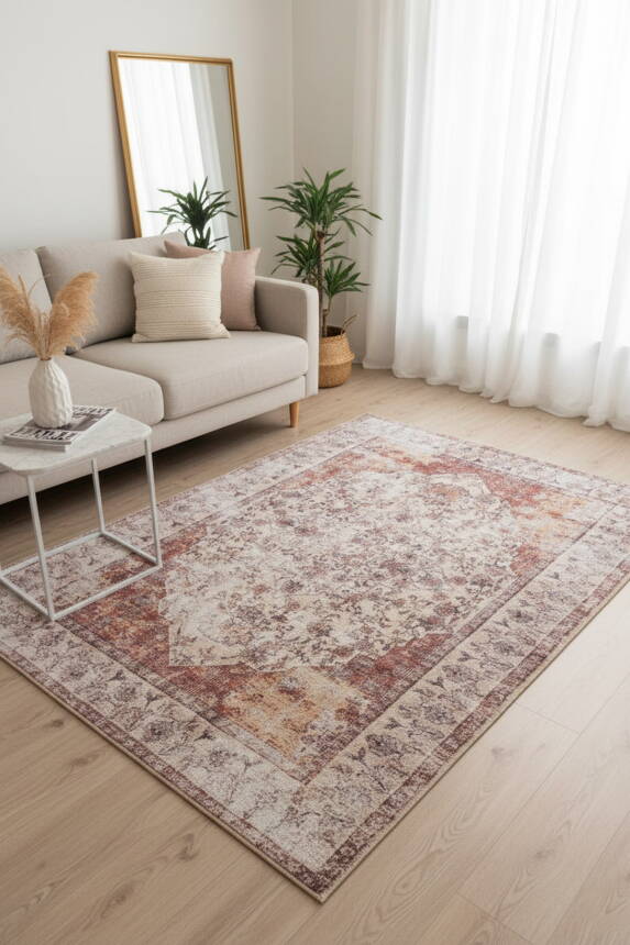 Outlet 250x250 Kare Fusion Modern Dokuma Taban Dekoratif Renkli Halı AL-145 - 1