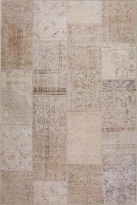 Outlet 250x250 Kare Jazz Patchwork Desenli Dokuma Taban Dekoratif Bej Halı AL-15 - 2