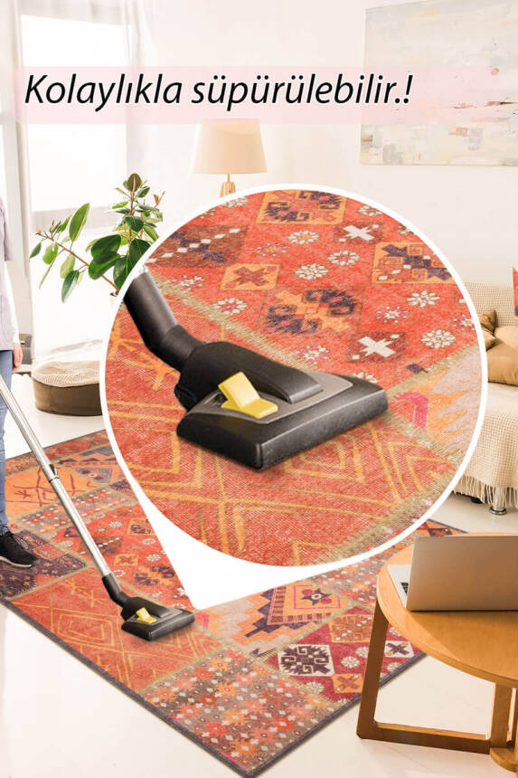 Outlet 250x250 Kare Jazz Patchwork Desenli Dokuma Taban Dekoratif Renkli Halı AL-332 - 7