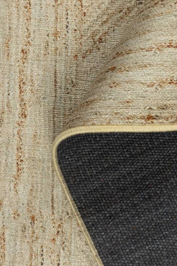 Outlet 250x250 Kare Nora Yeşil Geometrik Desenli Dokuma Tabanlı Modern Şönil Halı AL-525 - 5