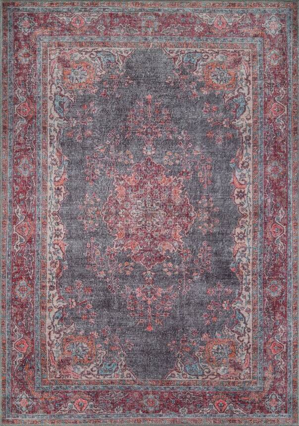 Outlet 250x350 Blues Vintage Desenli Dokuma Taban Dekoratif Renkli Halı AL-93 - 2