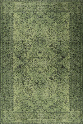 Outlet 250x350 Dorian Eskitme Desenli Dokuma Taban Dekoratif Yeşil Halı AL-423 - 2