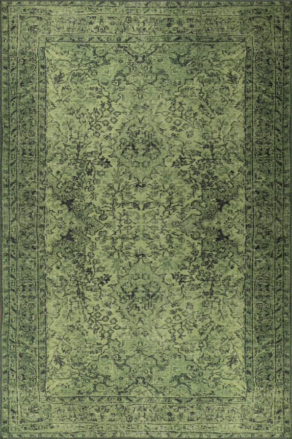 Outlet 250x350 Dorian Eskitme Desenli Dokuma Taban Dekoratif Yeşil Halı AL-423 - 2