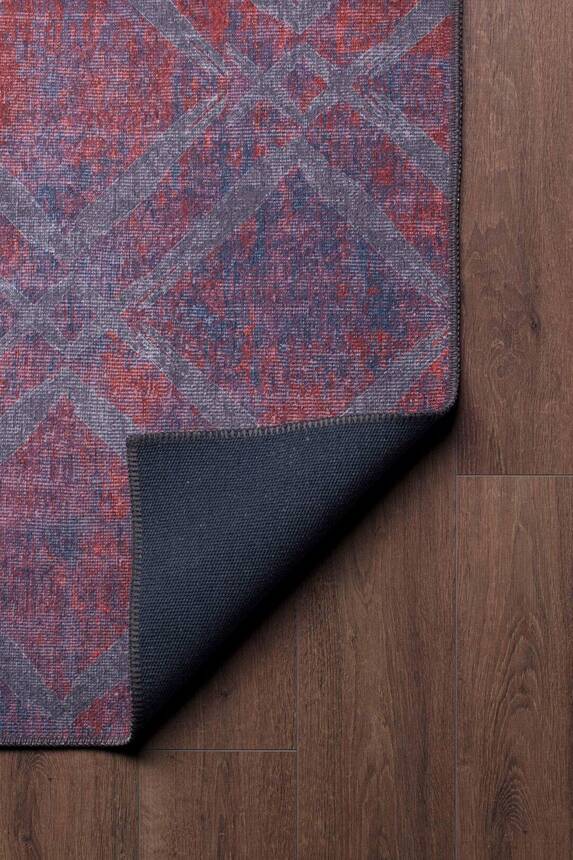 Outlet 250x350 Dorian Modern Desenli Dokuma Taban Dekoratif Bordo / Gri Halı AL-57 - 5