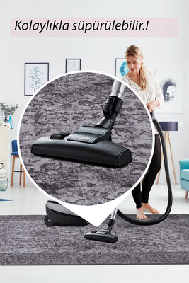 Outlet 250x350 Folk Eskitme Desenli Dokuma Taban Dekoratif Gri Halı BA-29 - 7