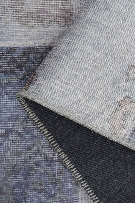 Outlet 250x350 Jazz Patchwork Desenli Dokuma Taban Dekoratif Gri Halı AL-83 - 5