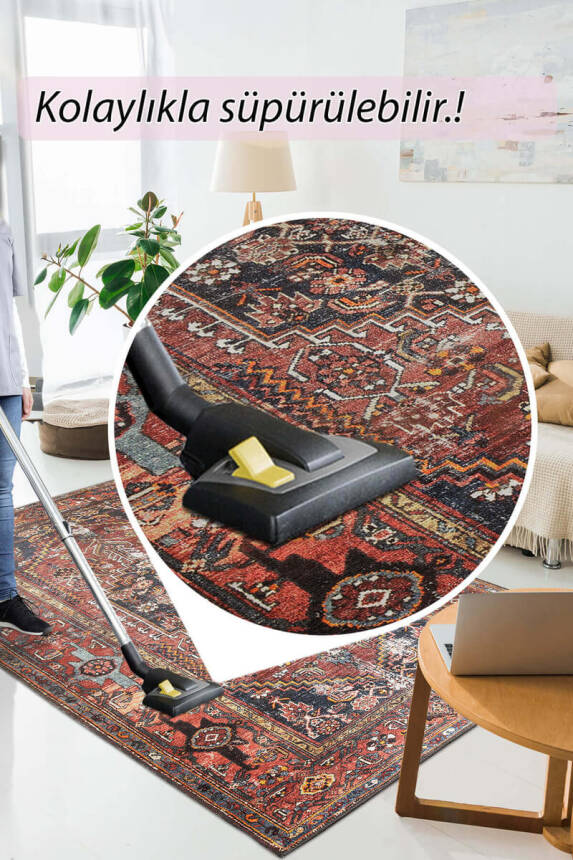 Outlet 250x350 Soul Etnik Desenli Dokuma Taban Dekoratif Halı Kahverengi Halı AL-132 - 7