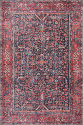 Outlet 300X400 Blues Vintage Desenli Dokuma Taban Dekoratif Kırmızı Halı AL-354 - 2