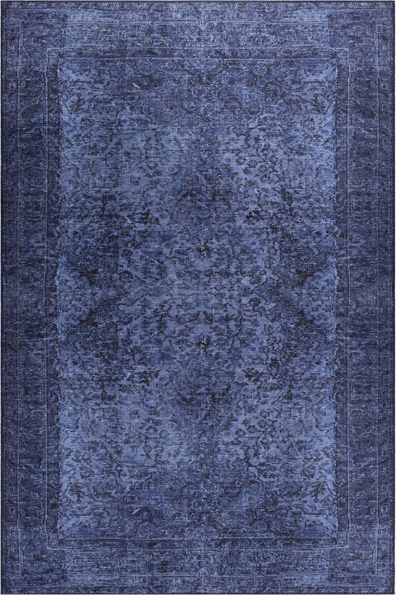 Outlet 300x400 Folk Eskitme Desenli Dokuma Taban Dekoratif Mavi Halı BA-08 - 2