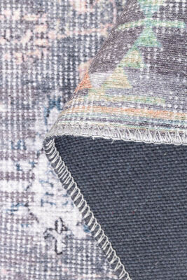 Outlet 300x400 Folk Etnik Desenli Dokuma Taban Dekoratif Gri Halı BA-19 - 5