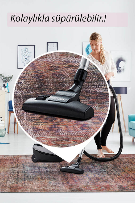 Outlet 300X400 Folk Vintage Desenli Dokuma Taban Dekoratif Renkli Halı BA-41 - 7