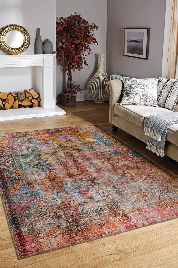 Outlet 300x400 Fusion Modern Dokuma Taban Dekoratif Renkli Halı AL 101 - 1