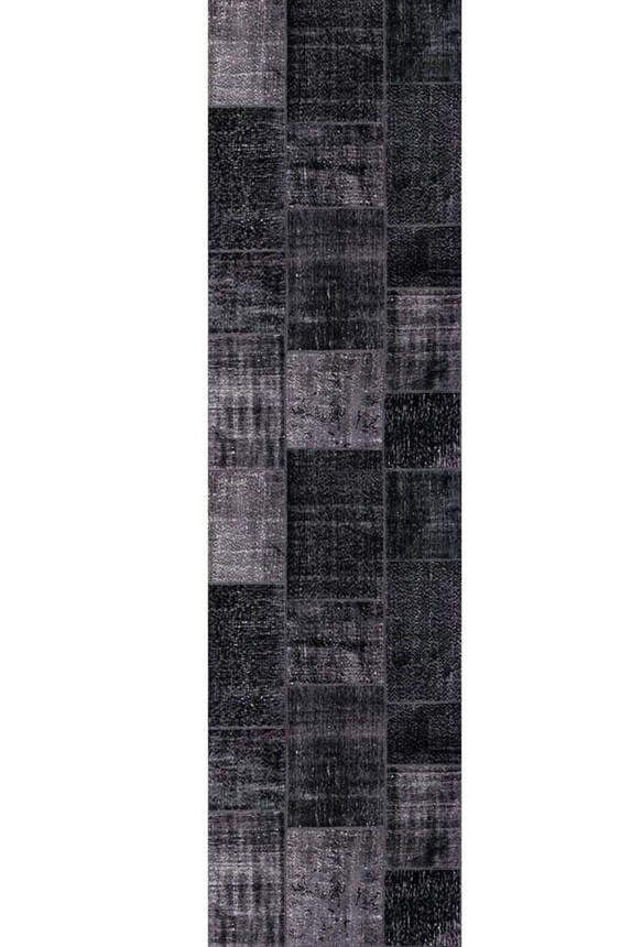 Outlet 300X400 Jazz Patchwork Desenli Dokuma Taban Dekoratif Siyah Halı AL-81 - 9