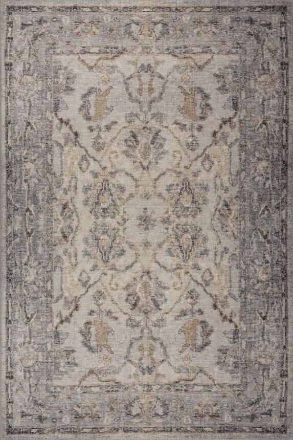 Outlet 300X400 Relic Gri Vintage Dokulu Klasik Desenli Dokuma Tabanlı Şönil Halı AL-520 - 2