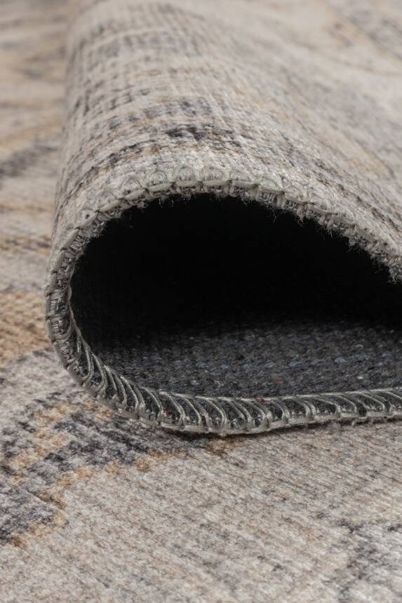 Outlet 300X400 Relic Gri Vintage Dokulu Klasik Desenli Dokuma Tabanlı Şönil Halı AL-520 - 6