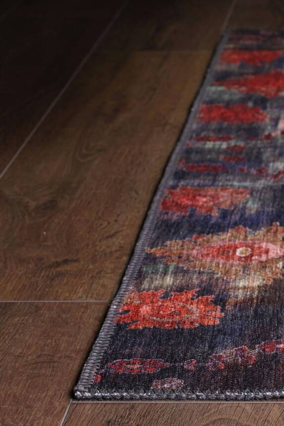 Outlet 300X400 Soul Etnik Desenli Dokuma Taban Dekoratif Lacivert Halı AL-111 - 5