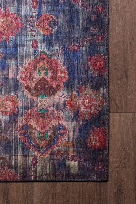 Outlet 300X400 Soul Etnik Desenli Dokuma Taban Dekoratif Lacivert Halı AL-111 - 2