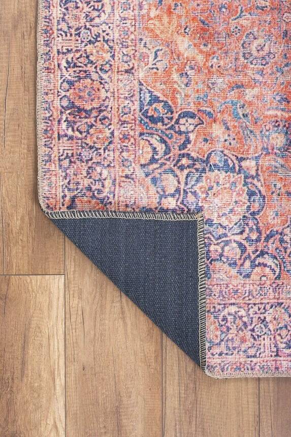 Outlet 75x150 Blues Vintage Desenli Dokuma Taban Dekoratif Kırmızı Halı AL-370 - 5