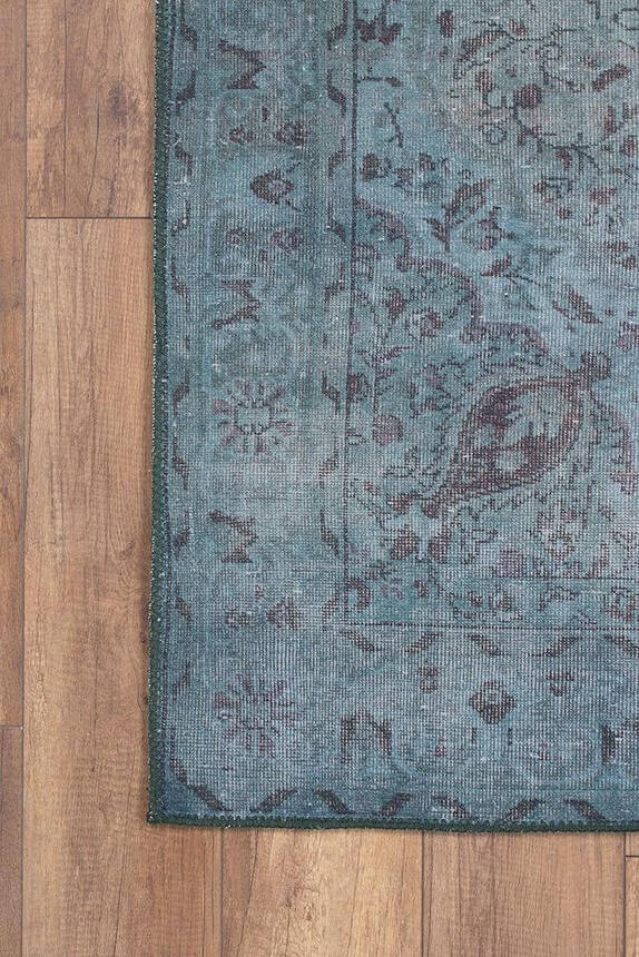 Outlet 75x150 Blues Vintage Desenli Dokuma Taban Dekoratif Yeşil Halı AL-21 - 2