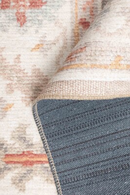 Outlet 75x150 Dorian Eskitme Desenli Dokuma Taban Bej Şönil Halı AL-437 - 4