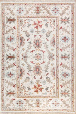 Outlet 75x150 Dorian Eskitme Desenli Dokuma Taban Bej Şönil Halı AL-437 - 2