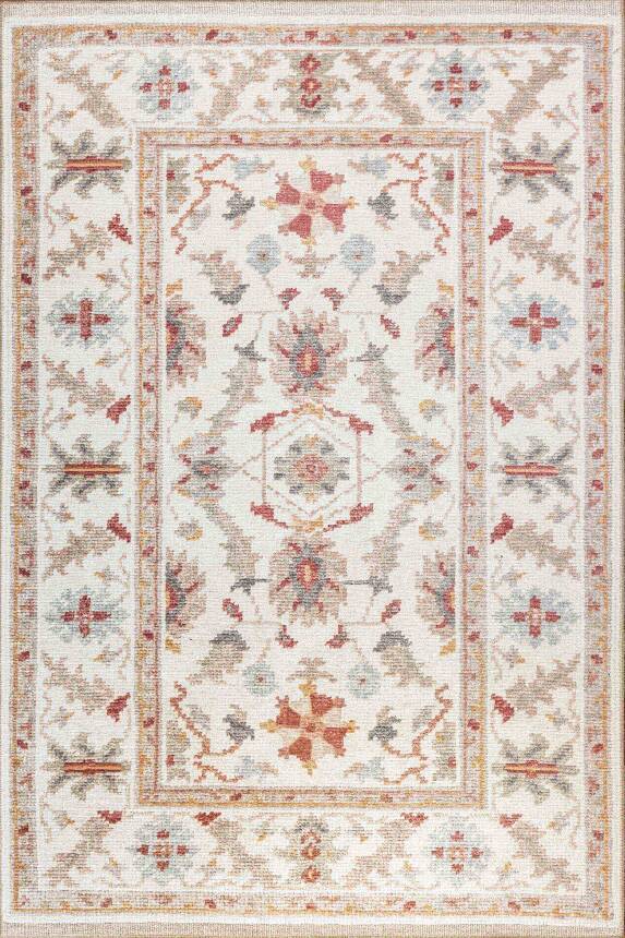 Outlet 75x150 Dorian Eskitme Desenli Dokuma Taban Bej Şönil Halı AL-437 - 2