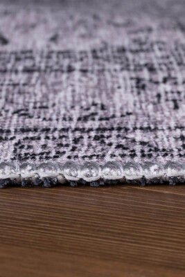 Outlet 75x150 Dorian Eskitme Desenli Dokuma Taban Dekoratif Gri Halı AL-97 - 7