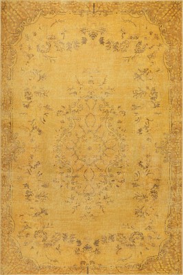 Outlet 75x150 Dorian Eskitme Desenli Dokuma Taban Dekoratif Sarı Halı AL-27 - 2