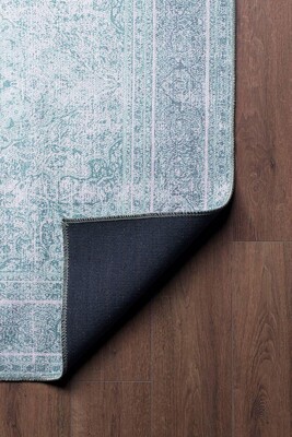 Outlet 75x150 Dorian Eskitme Desenli Dokuma Taban Dekoratif Yeşil Halı AL 44 - 5