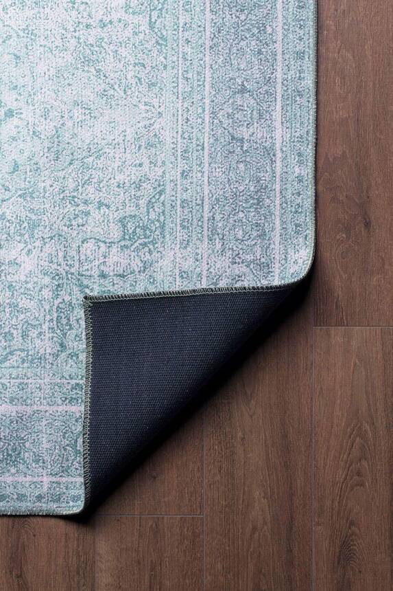 Outlet 75x150 Dorian Eskitme Desenli Dokuma Taban Dekoratif Yeşil Halı AL 44 - 5
