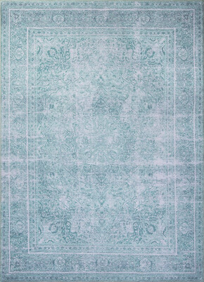 Outlet 75x150 Dorian Eskitme Desenli Dokuma Taban Dekoratif Yeşil Halı AL 44 - 2