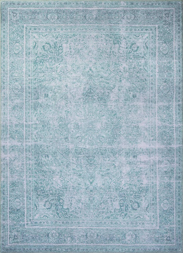 Outlet 75x150 Dorian Eskitme Desenli Dokuma Taban Dekoratif Yeşil Halı AL 44 - 2