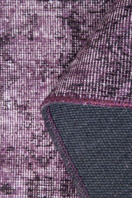 Outlet 75x150 Folk Eskitme Desenli Dokuma Taban Dekoratif Mor Halı BA-28 - 5