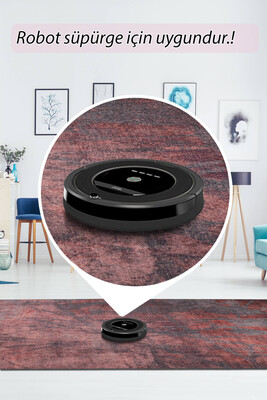 Outlet 75x150 Fusion Modern Dokuma Taban Dekoratif Gri / Bordo Halı AL-422 - 6