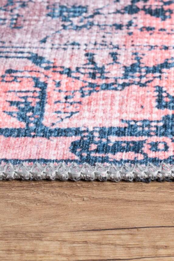 Outlet 75x150 Fusion Modern Dokuma Taban Dekoratif Pembe Halı AL-200 - 7