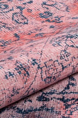 Outlet 75x150 Fusion Modern Dokuma Taban Dekoratif Pembe Halı AL-200 - 6